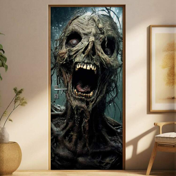 Adesivo de Porta para Halloween Zumbi Aterrorizante