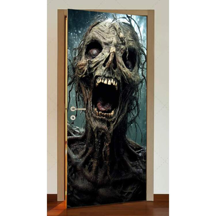 Adesivo de Porta para Halloween Zumbi Aterrorizante