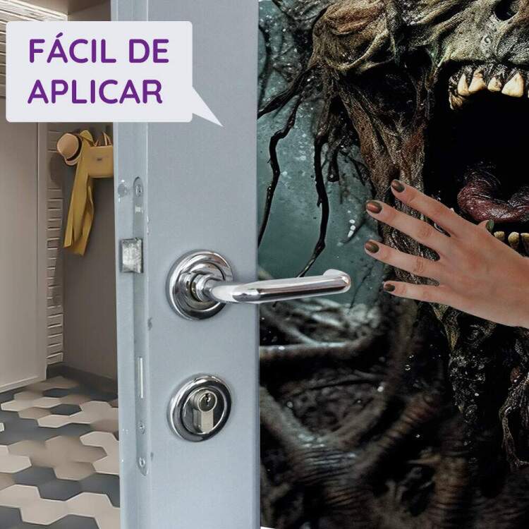 Adesivo de Porta para Halloween Zumbi Aterrorizante