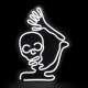 Placa Luminosa de Neon Led Esqueleto 33x23cm