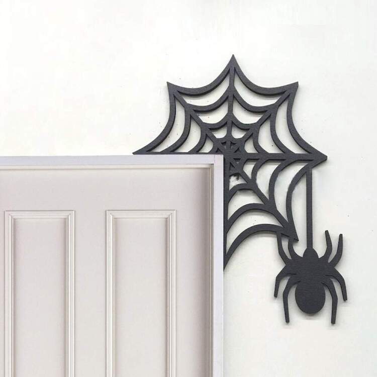 Placa Decorativa Teia de Halloween