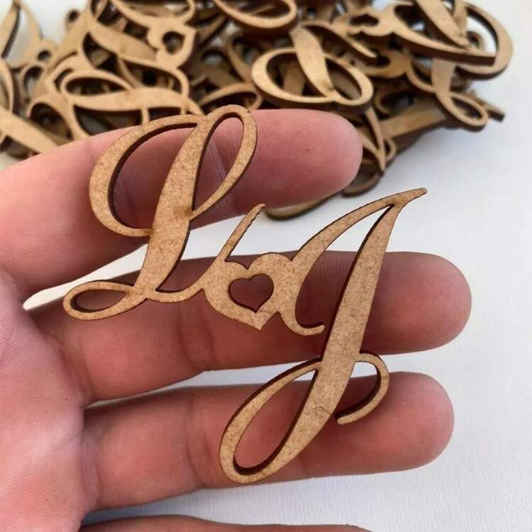 20 Aplique Letras Mdf Cr casamento Escolha Letra