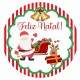 Etiqueta Adesiva para Natal Feliz Natal com Detalhes Listrados