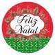 Etiqueta Adesiva para Natal Feliz Natal com Detalhes de Chap�u