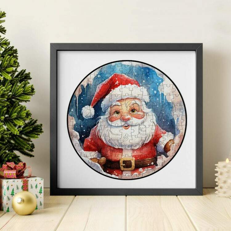 Quebra Cabea Papai Noel Estilo Aquarela