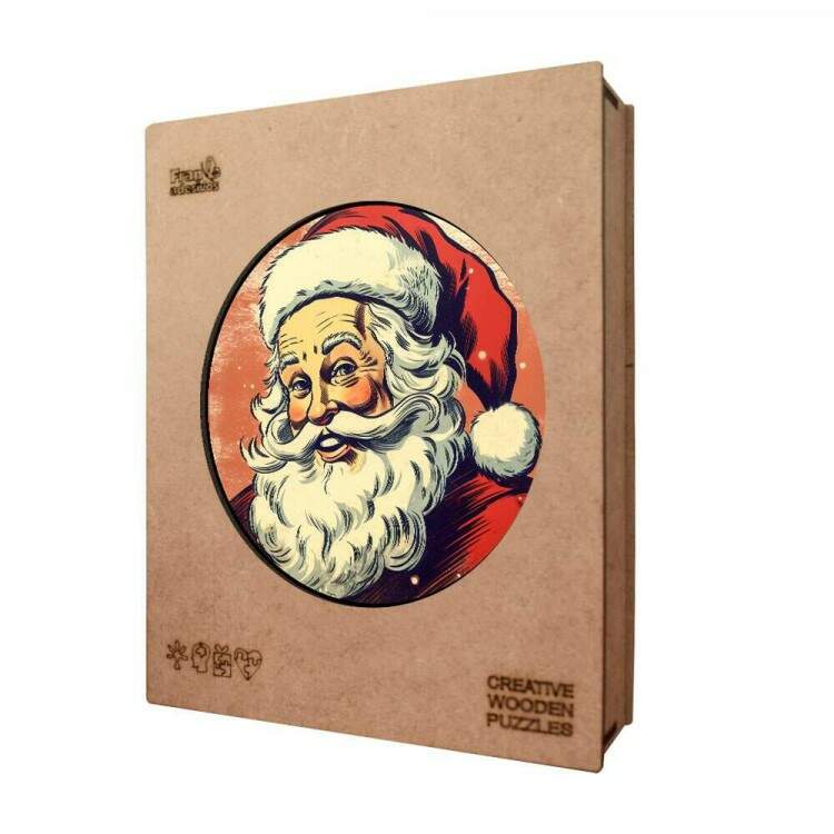 Quebra Cabea Papai Noel em Desenho Estilo Retr