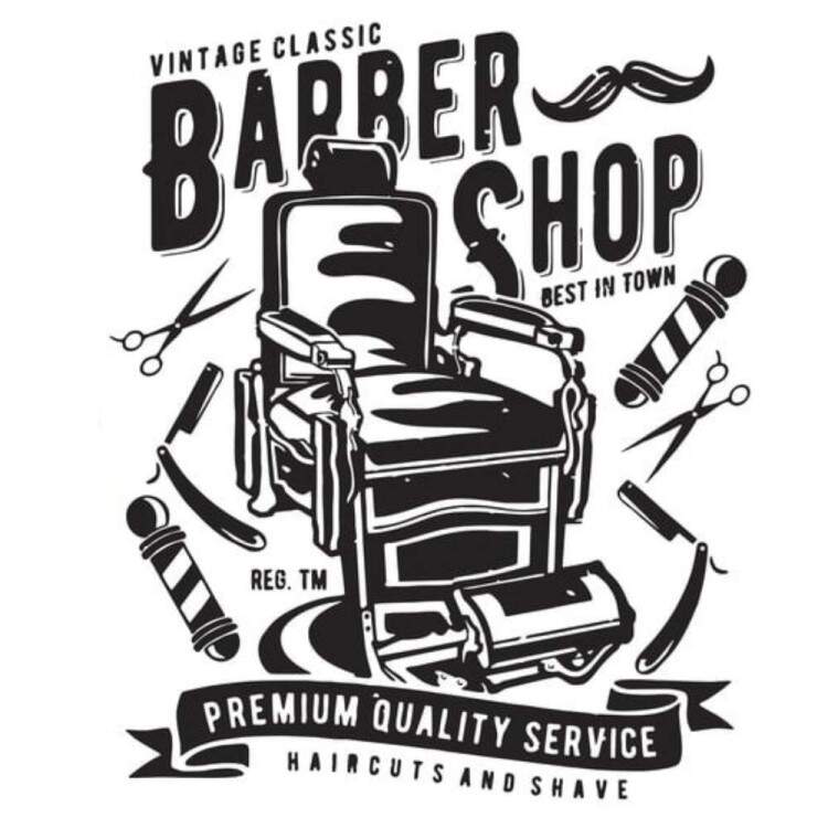 Adesivo de Parede para Barbearia Barber Shop Vintage Class