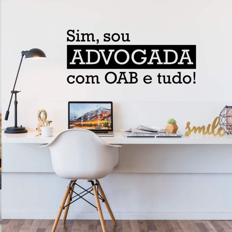 Adesivo de Parede de Direito Sim, Sou Advogada com OAB e Tudo!