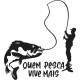 Adesivo de Parede de Pescaria Quem Pesca Vive Mais