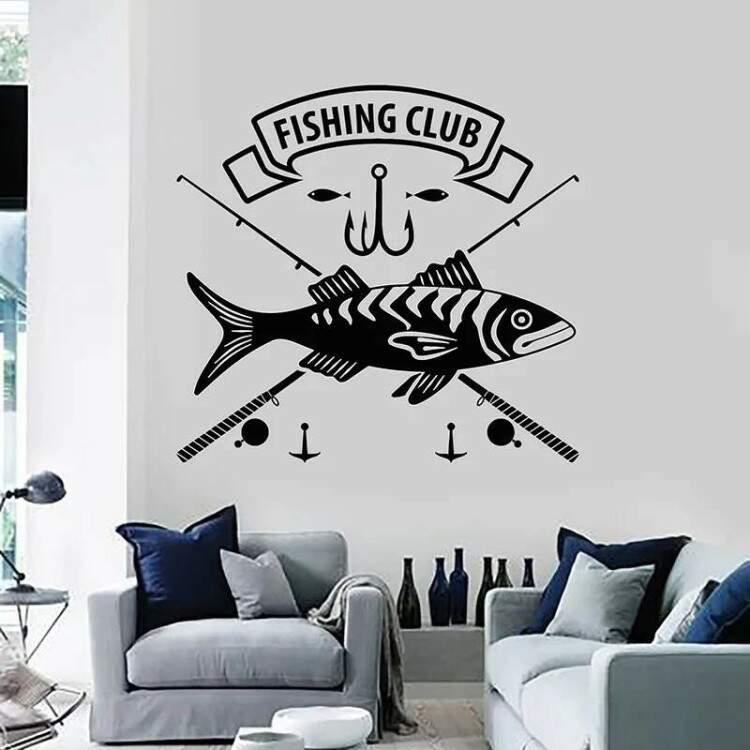 Adesivo de Parede de Pescaria Clube