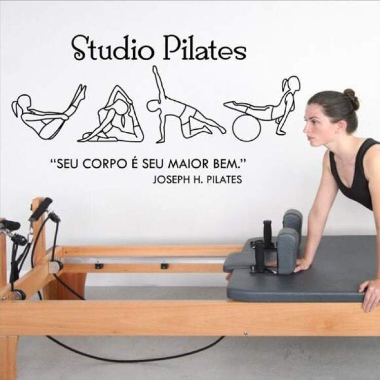 Adesivo de Parede Pilates Seu Corpo  Seu Maior Bem