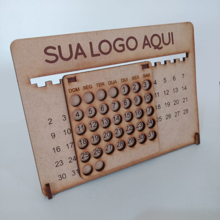 Calendrio de MDF Personalizado com Sua Logo