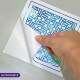 Adesivos de Azulejos Ladrilhos Cartela M�rmore Branco com Detalhes Azuis