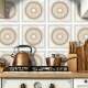 Adesivos de Azulejos Ladrilhos Cartela M�rmore com Detalhe Bege