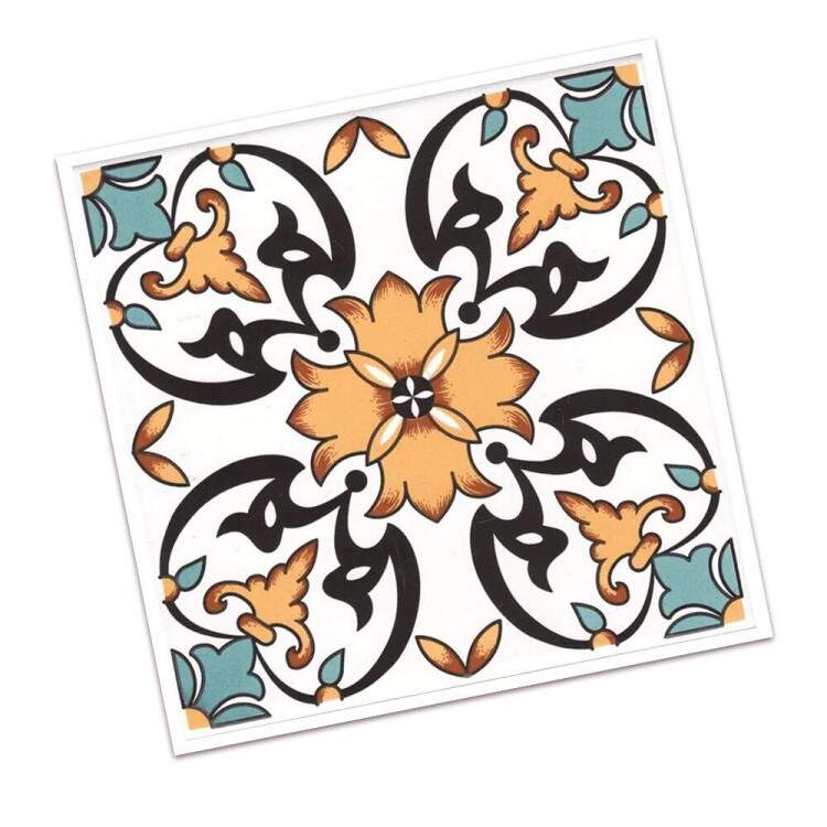 Adesivos de Azulejos Ladrilhos Cartela Floral Amarelo