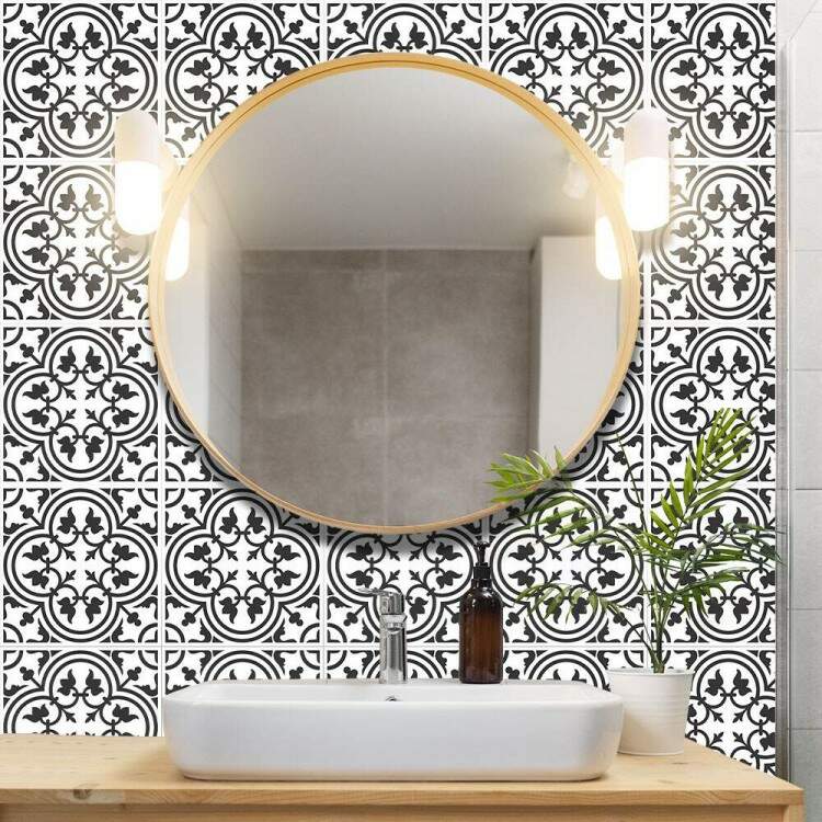 Adesivos de Azulejos Ladrilhos Cartela Branco e Preto