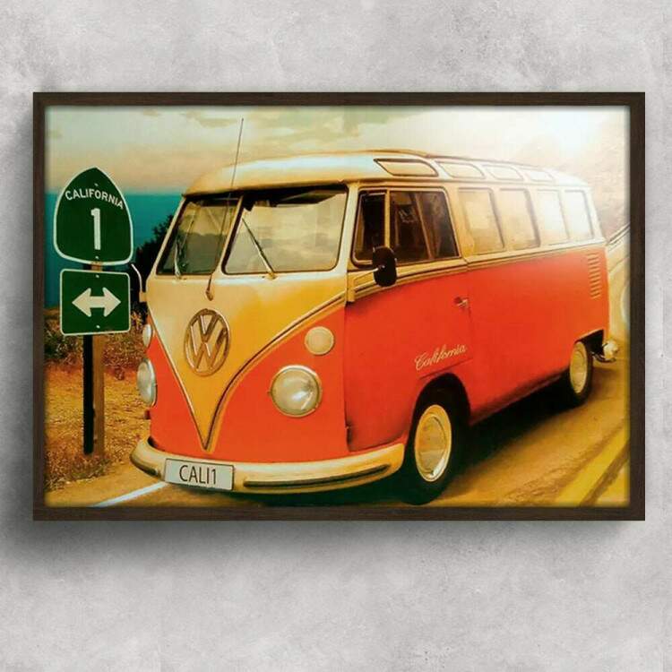 Quadro Decorativo Perua Kombi Califrnia Retro Anos 80