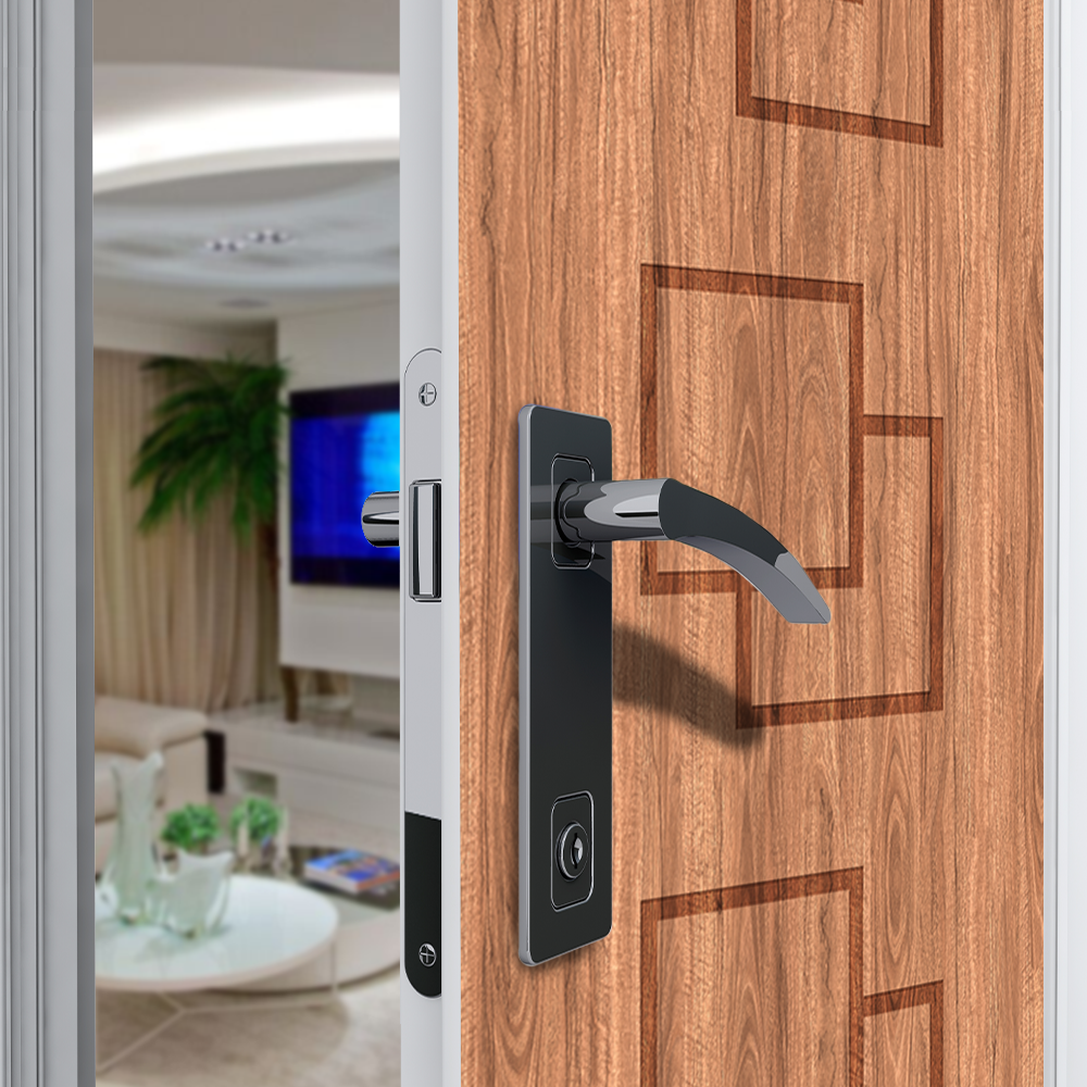 Adesivo Para Porta Madeira com Detalhes Formas Quadradas