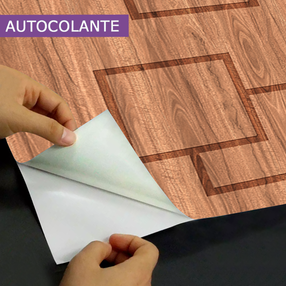 Adesivo Para Porta Madeira com Detalhes Formas Quadradas