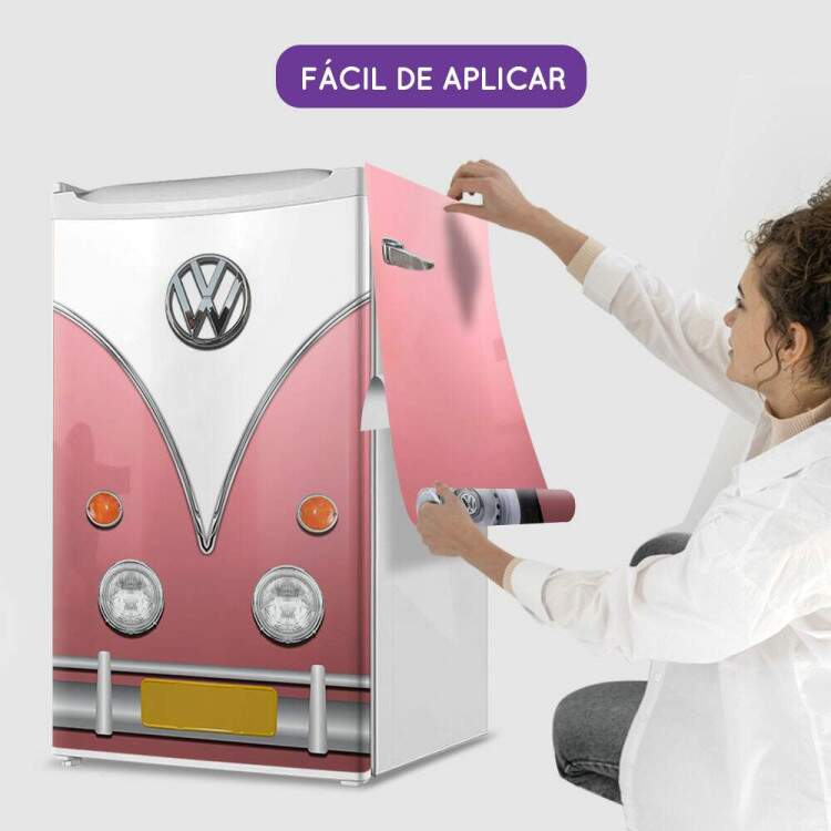 Envelopamento de Frigobar Inteiro Kombi Rosa