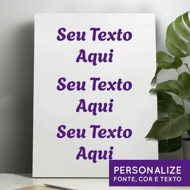 Placa Decorativa Personalizada Sua Frase Aqui Vertical Mdio