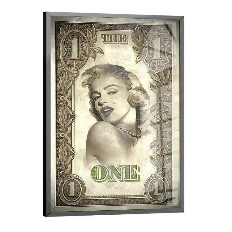 Quadro Decorativo Marilyn Monroe em Nota de Dollar