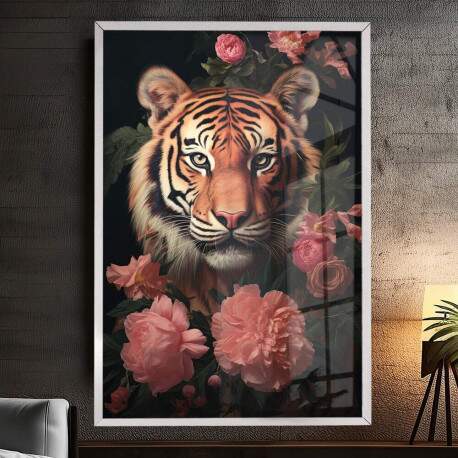 Quadro Decorativo Tigre com Penias