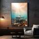Quadro Decorativo Tubar�o no Fundo do Mar