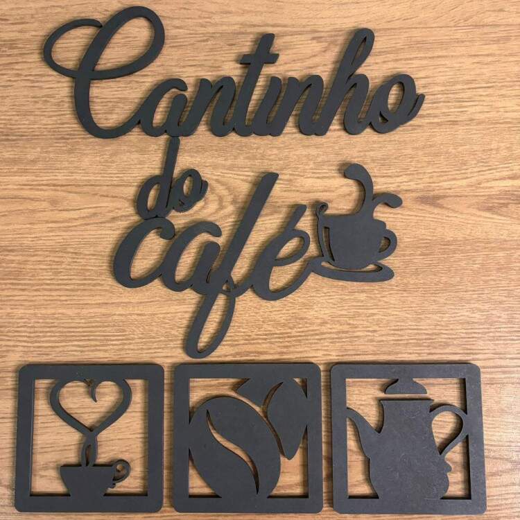 Quadro Decorativo Vazado Cantinho do Caf