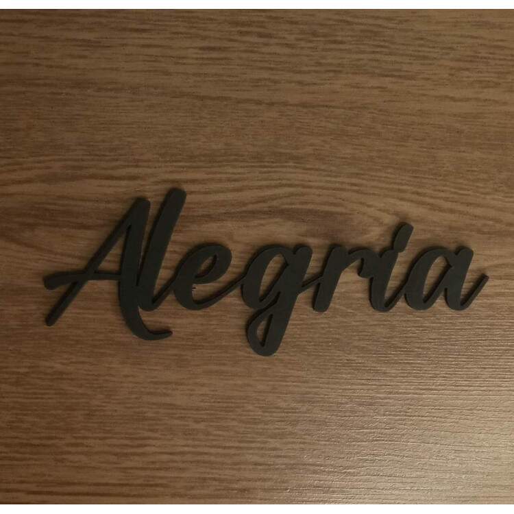 Palavras Aplique em MDF Preto