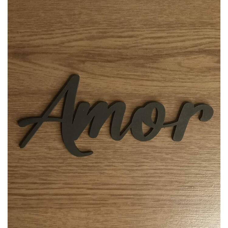 Palavras Aplique em MDF Preto