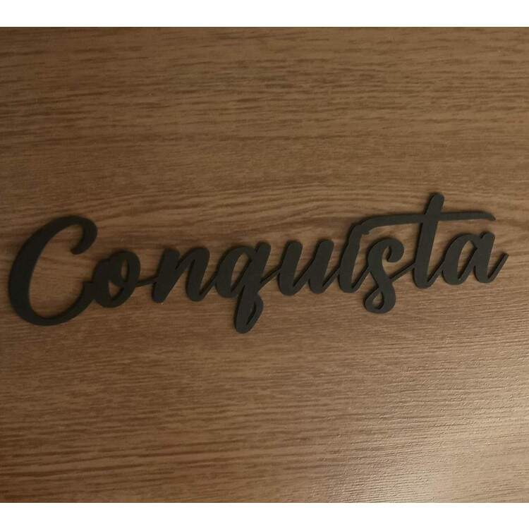Palavras Aplique em MDF Preto