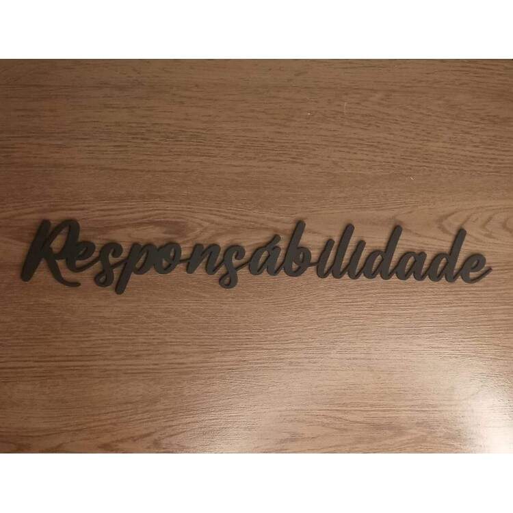 Palavras Aplique em MDF Preto