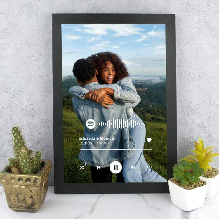 Quadro Decorativo Spotify com Foto de Fundo