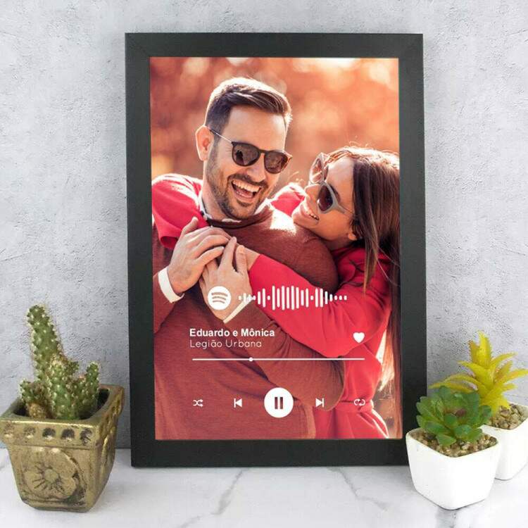 Quadro Decorativo Spotify com Foto de Fundo