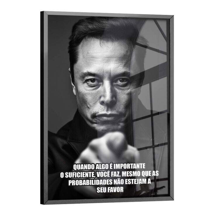 Quadro Decorativo Elon Musk com Frase