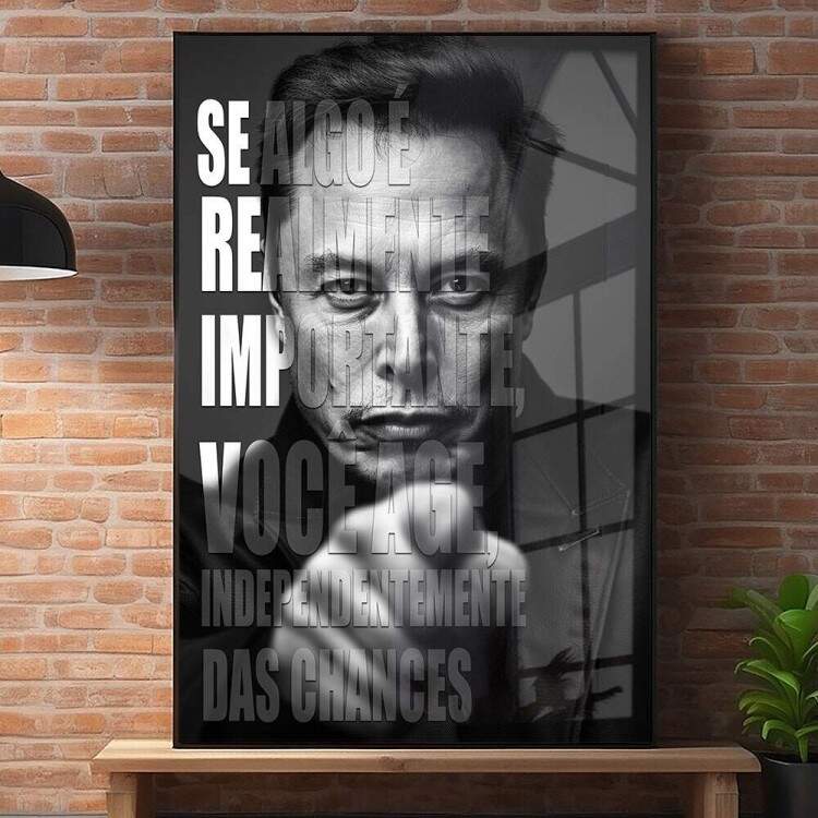 Quadro Decorativo Elon Musk com Frase Mind Set