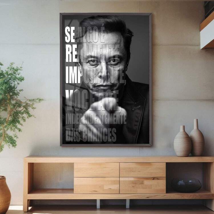 Quadro Decorativo Elon Musk com Frase Mind Set