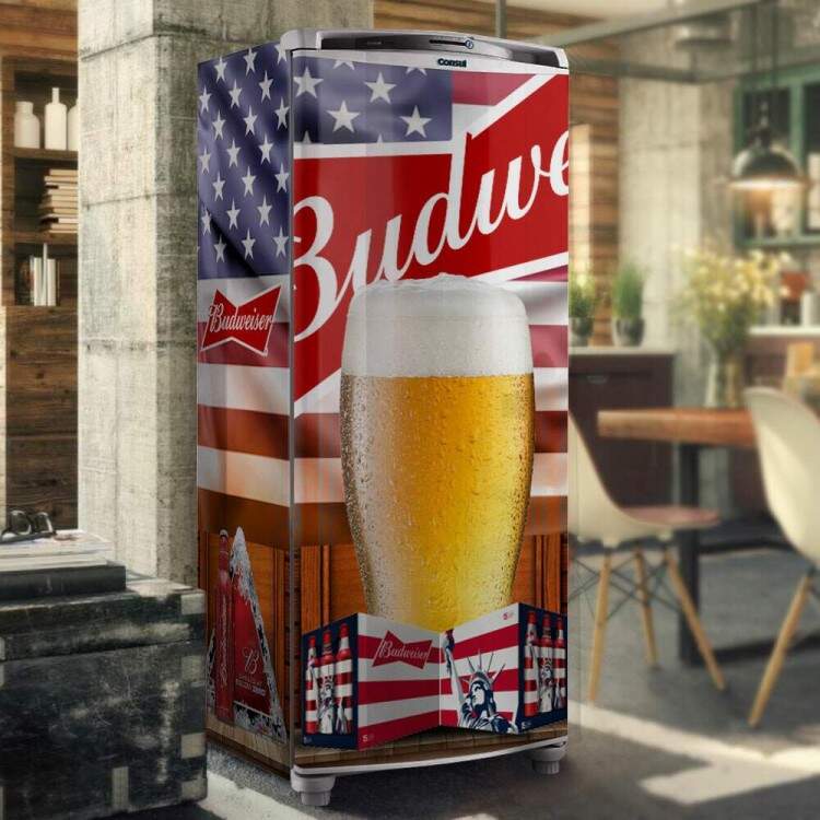 Envelopamento de Geladeira Cerveja Com Bandeira USA