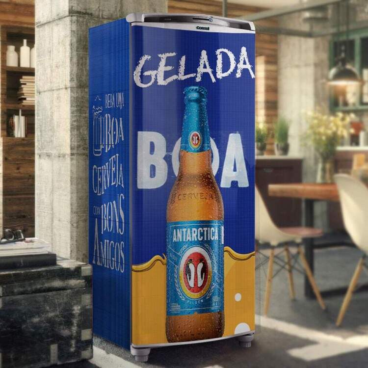 Envelopamento de Geladeira Cerveja Boa Gelada