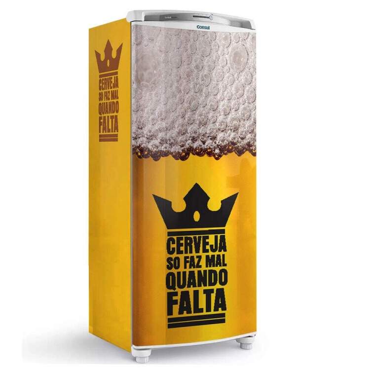 Envelopamento de Geladeira Cerveja S Faz Mal Quando Falta