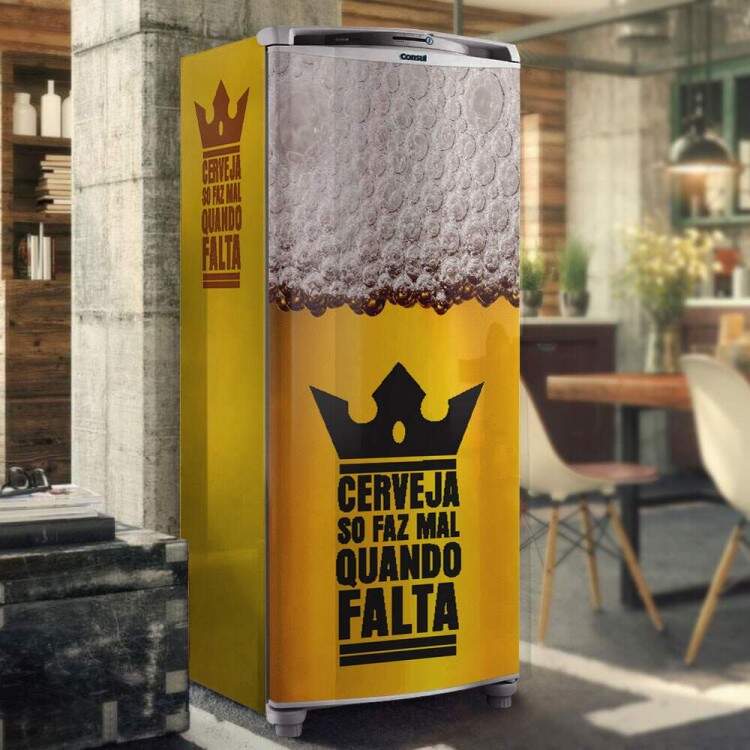 Envelopamento de Geladeira Cerveja S Faz Mal Quando Falta