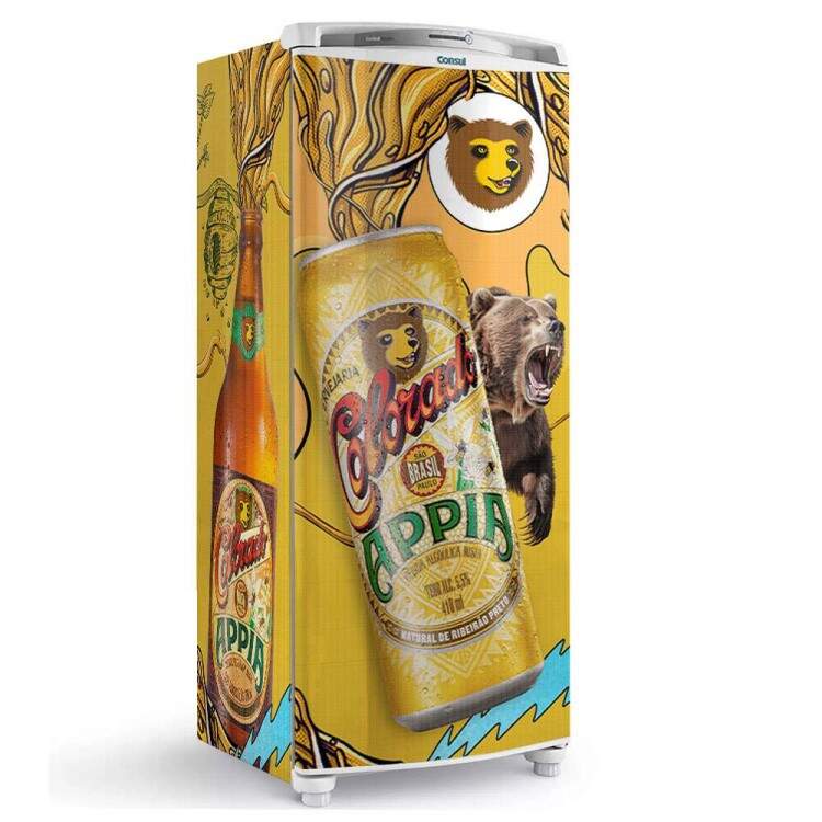 Envelopamento de Geladeira Cerveja Colorado Amarela