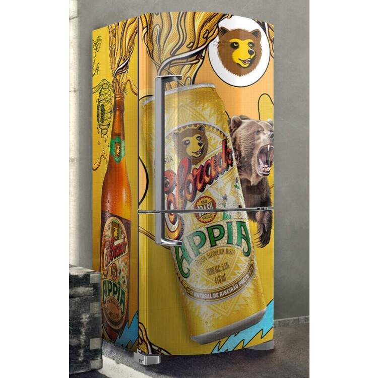 Envelopamento de Geladeira Cerveja Colorado Amarela