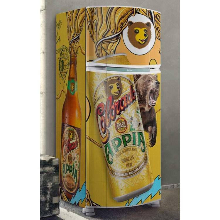 Envelopamento de Geladeira Cerveja Colorado Amarela