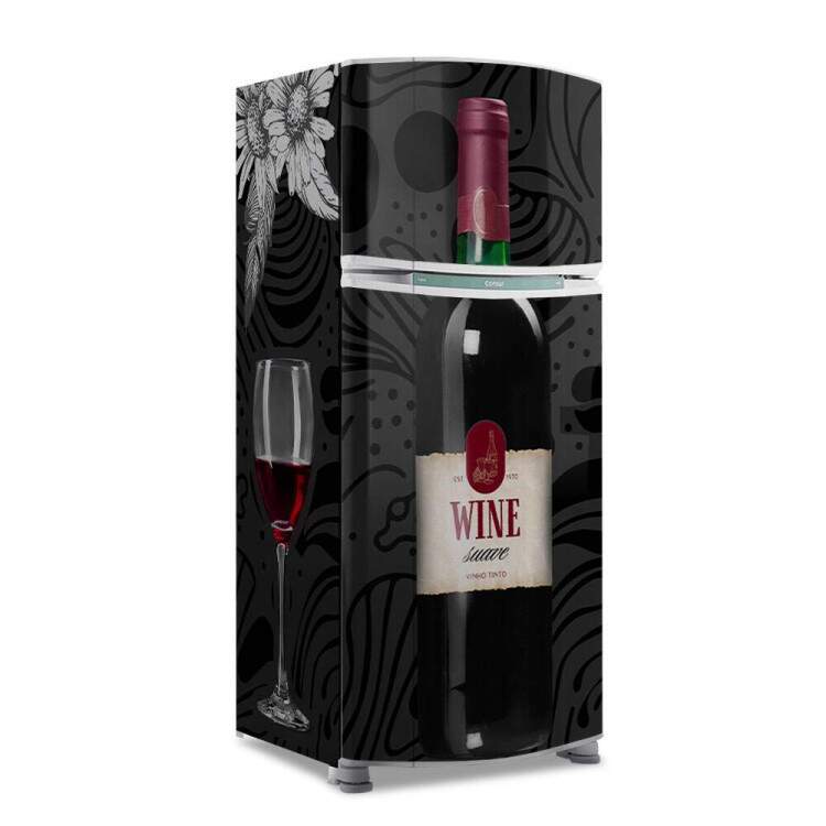 Envelopamento de Geladeira Garrafa e Taa de Vinho