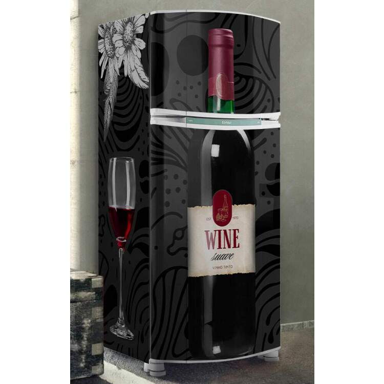Envelopamento de Geladeira Garrafa e Taa de Vinho
