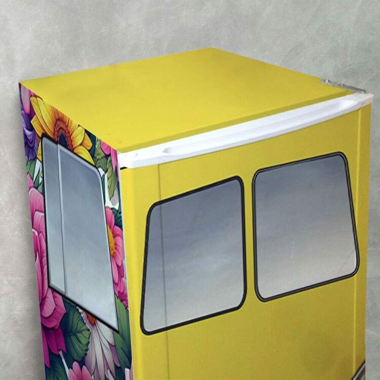 Envelopamento de Geladeira Kombi com Detalhes Florais