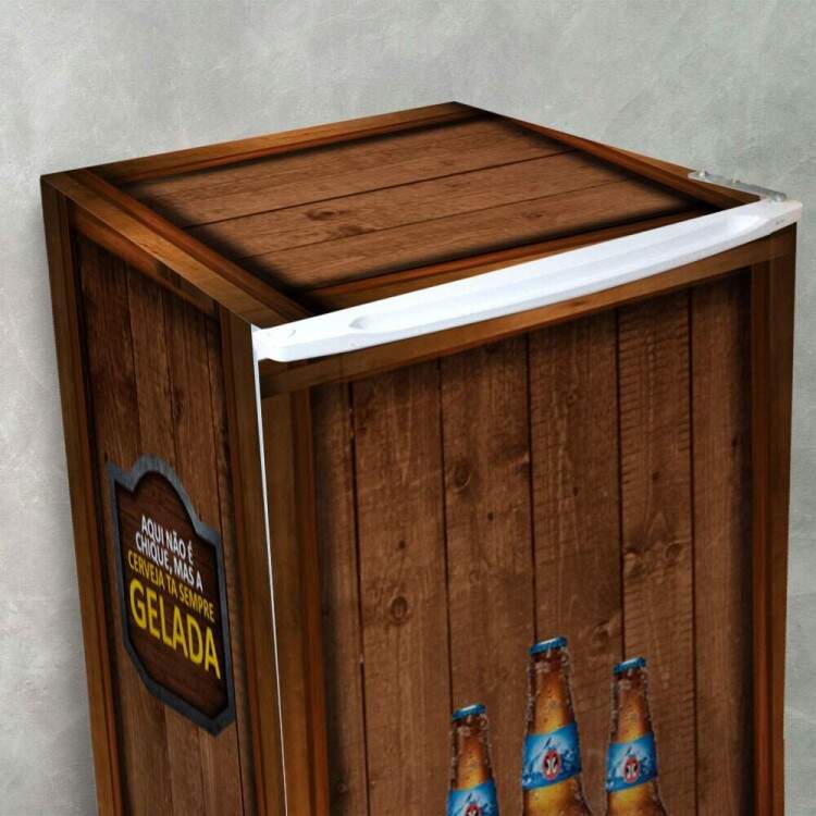 Envelopamento de Geladeira Cerveja Sempre Gelada