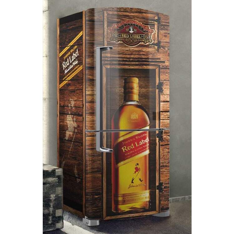 Envelopamento de Geladeira de Whisky Estilo Amadeirado